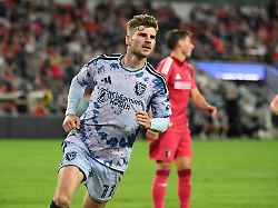 apr 25 2026 st louis missouri usa san jose earthquakes forward timo werner 11 celebrates after scoring against st louis city sc in the second half at energizer park
