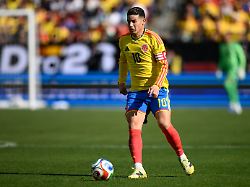 colombia midfielder james rodriguez 10 in action during the second half of an international friendly soccer match against france sunday march 29 2026 in landover md