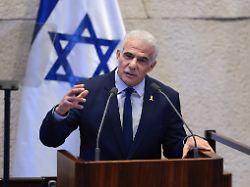 der israelische oppositionsfuehrer jair lapid spricht vor der knesset dem israelischen parlament
