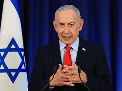 der israelische premierminister benjamin netanjahu spricht waehrend einer pressekonferenz in jerusalem dpa bildfunk