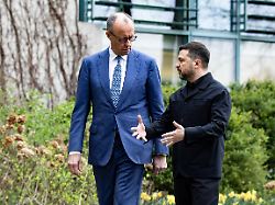 german chancellor friedrich merz receives ukrainian president volodymyr zelensky prior to german ukrainian government consultations at the chancellery in berlin on april 14 2026