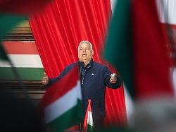 hungarian prime minister viktor orban speaks during an election campaign rally in szekesfehervar hungary april 10 2026
