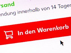 illustration der warenkorb eines online shops