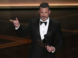 jimmy kimmel presents the award for best documentary short film during the oscars on sunday march 15 2026 at the dolby theatre in los angeles