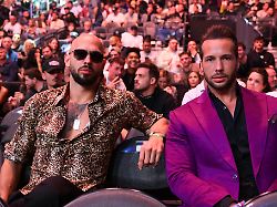 march 8 2025 las vegas nevada usa andrew tate l along with his brother tristan tate r was present cage side during ufc 313 at the t mobile arena las vegas credit image a mikael ona zuma press wire