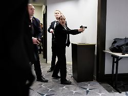 members of law enforcement respond during the white house correspondents dinner saturday april 25 2026 in washington