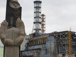 memorial sculpture close to nuclear reactor number 4 remember the dead workers in chernobyl disaster