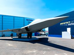 mock up of the ngf future combat air system fcas from dassault aviation airbus and indra sistemas on display at the paris air show