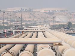 photo taken aug 31 2016 shows pipelines transferring crude oil from storages on the hills to tankers in the eastern dock of kharg island iran