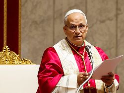 pope leo xiv presides over a prayer vigil and rosary for peace in saint peter s basilica at the vatican april 11 2026