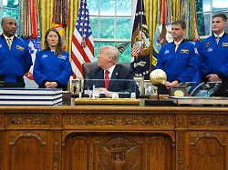 president donald trump meets with nasa s artemis ii astronauts victor glover christina koch reid wiseman and jeremy hansen in the oval office of the white house wednesday april 29 2026 in washington