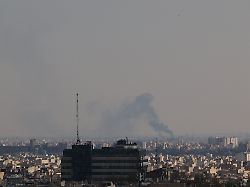 smoke rises following a strike amid the u s israeli conflict with iran in tehran iran april 1 2026