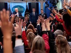 u s president donald trump takes questions as he speaks during a press conference in the james s brady press briefing room at the white house in washington d c u s april 6 2026