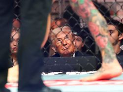 u s president donald trump watches a match during the ufc 327 event at kaseya center in miami florida u s april 11 2026
