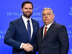 u s vice president jd vance shake hands with hungarian prime minister viktor orban as they meet in budapest hungary tuesday april 7 2026