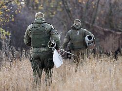 ukraine kharkov region october 28 2025 orlan 10 reconnaissance drones are on combat duty with the west group of the russian forces