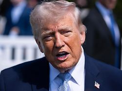 united states april 6 president donald trump talks with reporters on the south lawn during the white house easter egg roll on monday april 6 2026