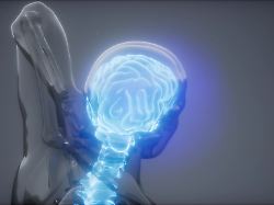 backache in backbone science anatomy scan of human spine bones glowing