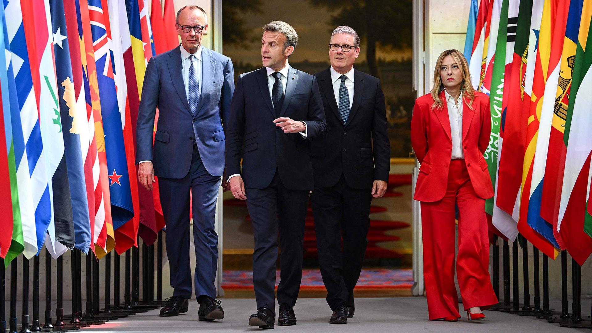 merz macron starmer meloni 100
