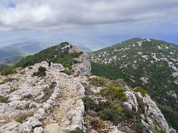 middle aged woman walking cami de s arxiduc route valldemossa majorca balearic islands spain