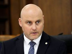 a candidate for latvia s new prime minister andris kulbergs adresses parliament before it votes on a new government in riga latvia may 28 2026