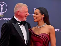 april 20 2026 madrid madrid spain boris becker and lilian de carvalho monteiro poses at the laureus world sports awards madrid 2026 at galeroa aaa de cristal on april 20 2026 in madrid spain