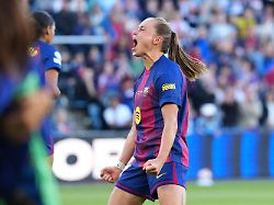 barcelona s ewa pajor celebrates after scoring her side s second goal during the women s champions league final soccer match between fc barcelona and ol lyonnes in oslo saturday may 23 2026