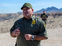 border patrol chief michael banks speaks to reporters during the visit to the us mexico border by defense secretary pete hegseth in sunland park n m monday feb 3 2025