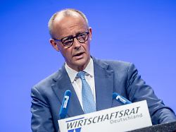 bundeskanzler friedrich merz cdu spricht beim wirtschaftstag des cdu wirtschaftsrates