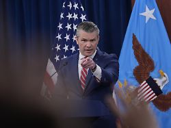 defense secretary pete hegseth speaks to members of the media during a press briefing at the pentagon in washington tuesday may 5 2026
