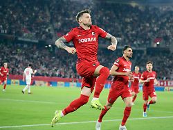 deutschland freiburg 07 05 2026 fussball europa league saison 2025 2026 halbfinale sc freiburg sc braga lukas kuebler sc freiburg jubel tor 1 0 kuebler 1
