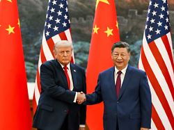 may 14 2026 beijing china u s president donald trump shakes hands with his chinese counterpart xi jinping as they attend a welcome ceremony at the great hall of the people in beijing