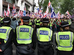 may 16 2026 london london uk london uk large crowds gather in london ahead of a unite the kingdom march organised by far right activist tommy robinson