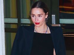 new york new york january 14 emilia clarke seen in soho on january 14 2026 in new york city