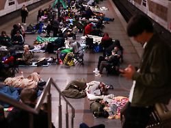 people take shelter inside a metro station during a russian missile and drone strike amid russia s attack on ukraine in kyiv ukraine may 24 2026
