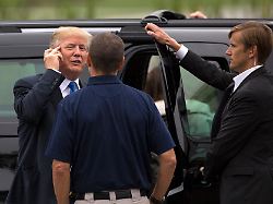 president donald trump arrives to tour the moran vehicle training facility at the united states secret service james j rowley training center in beltsville md friday oct 13 2017