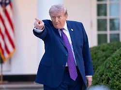 president donald trump gestures during a law enforcement leaders dinner celebrating the start of national police week in the rose garden at the white house in washington d c on monday may 11 2026