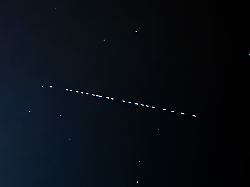 starlink satellites passage is seen on the sky in southern poland on november 1 2024