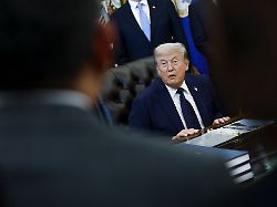 united states president donald j trump responds to a question from the news media during a health care affordability event in the oval office at the white house washington dc usa 23 april 2026
