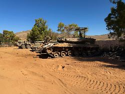 an israeli soldier works on a tank on the israeli side of the israel lebanon border after israel and lebanon signed a framework agreement following u s mediated talks in northern israel june 28 2026