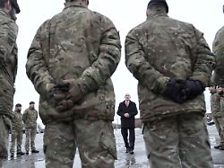 defence secretary john healey meets british personnel at the tapa military base in estonia where some 900 british troops are deployed this christmas defending nato s eastern flank december 19 2024