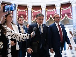 house speaker mike johnson r la speaks with reporters as he walks to a vote at the u s capitol on june 4 2026