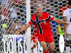 june 16 2026 foxborough massachusetts usa norway forward erling haaland 9 celebrates a goal in a fifa world cup 2026 group i match between iraq and norway at boston stadium