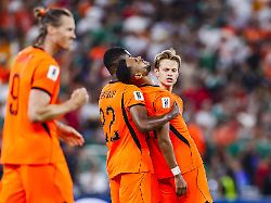 monterrey 29 06 2026 monterrey stadium match between morocco and the netherlands during the world cup 2026 picture shows netherlands player cody gakpo celebrating the goal