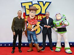 toy story 5 uk launch event london england may 28 tom hanks and tim allen attending toy story 5 uk launch event at odeon luxe leicester square on may 28 2026 in london england