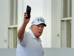 u s president donald trump gestures as he enters the white house in washington d c u s june 28 2026