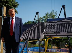 u s president donald trump speaks to the press about the new east wing next to the construction site at the white house on may 19 2026 in washington d c