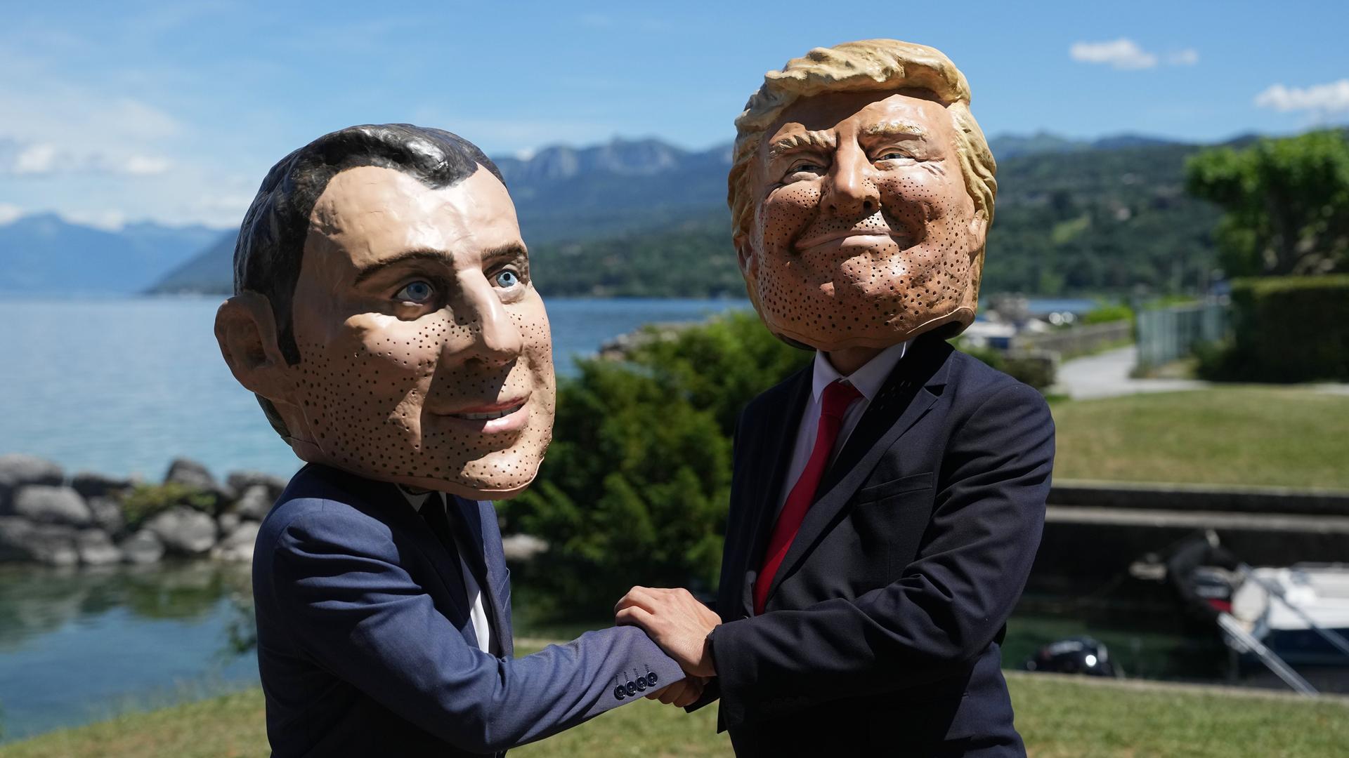 macron trump masken 100