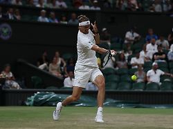 6th july 2026 all england lawn tennis and croquet club london england wimbledon tennis tournament day eight alexander zverev ger with a forehand shot to jiri lehecka cze