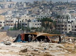 an israeli settlement outpost stands during a palestinian protest against israeli settlement expansion and land confiscation near bethlehem in the israeli occupied west bank july 3 2026